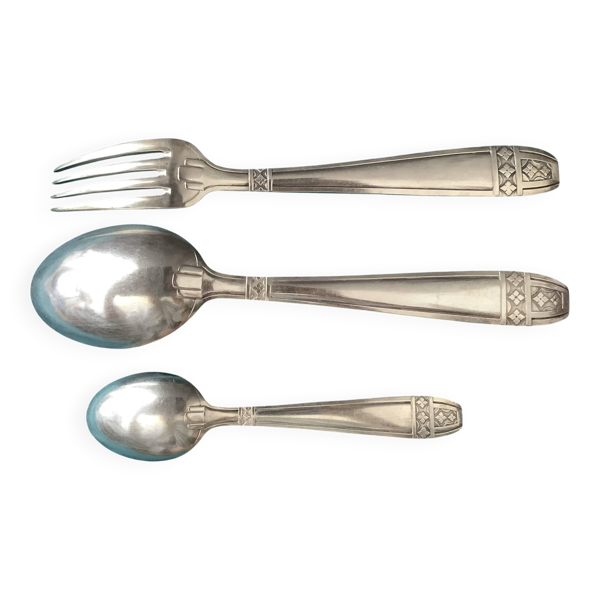 Set de Baptême Art Déco Métal +Poinçons