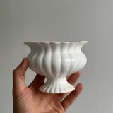 Small white ceramic flowerpot or bowl on foot