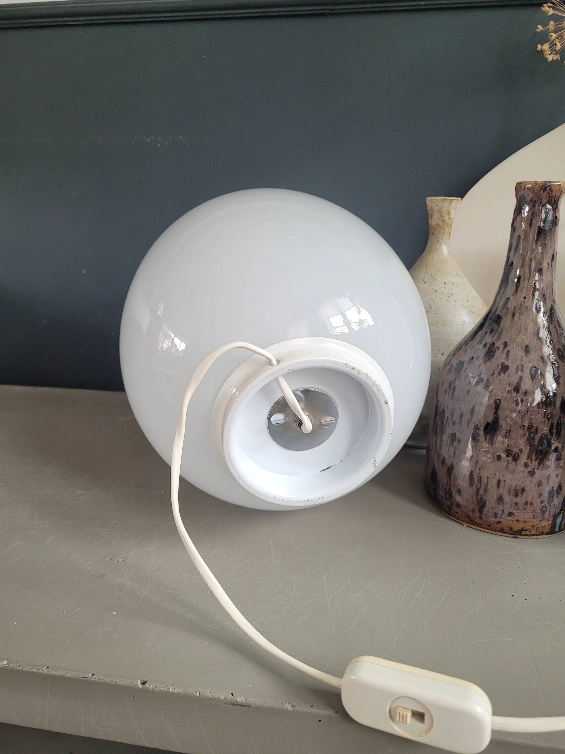 Vintage glass egg lamp