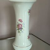 Large Hollohàza porcelain vase with floral motifs