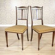 English Sheraton Style Armchairs and Chairs, Late 19th Century, Set of 4