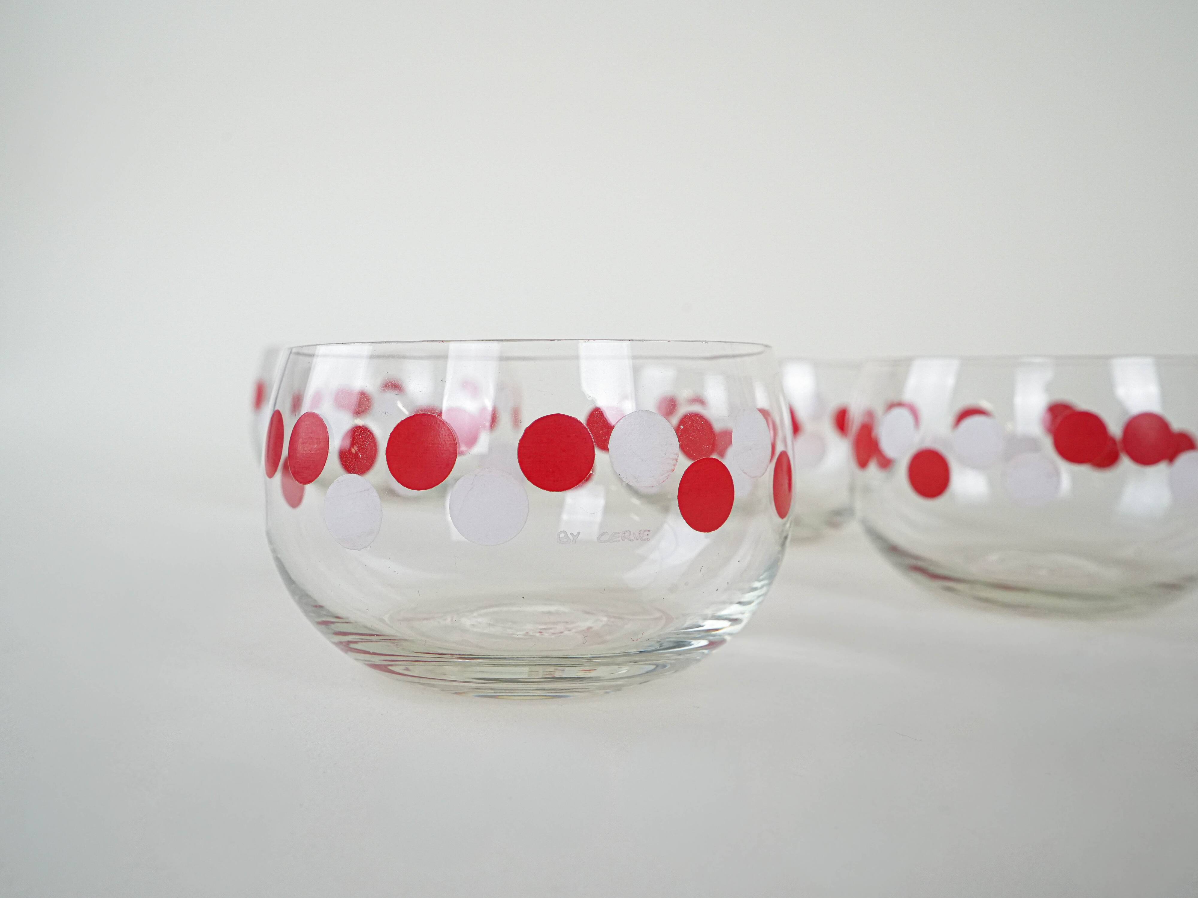 Set of glass bowls, Italian design, 1980s, made in Italy