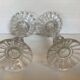Pair of old twisted candlesticks with diamond tips.