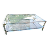 Table basse en plexi et laiton