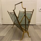 Brass magazine rack, neo-classical style 60