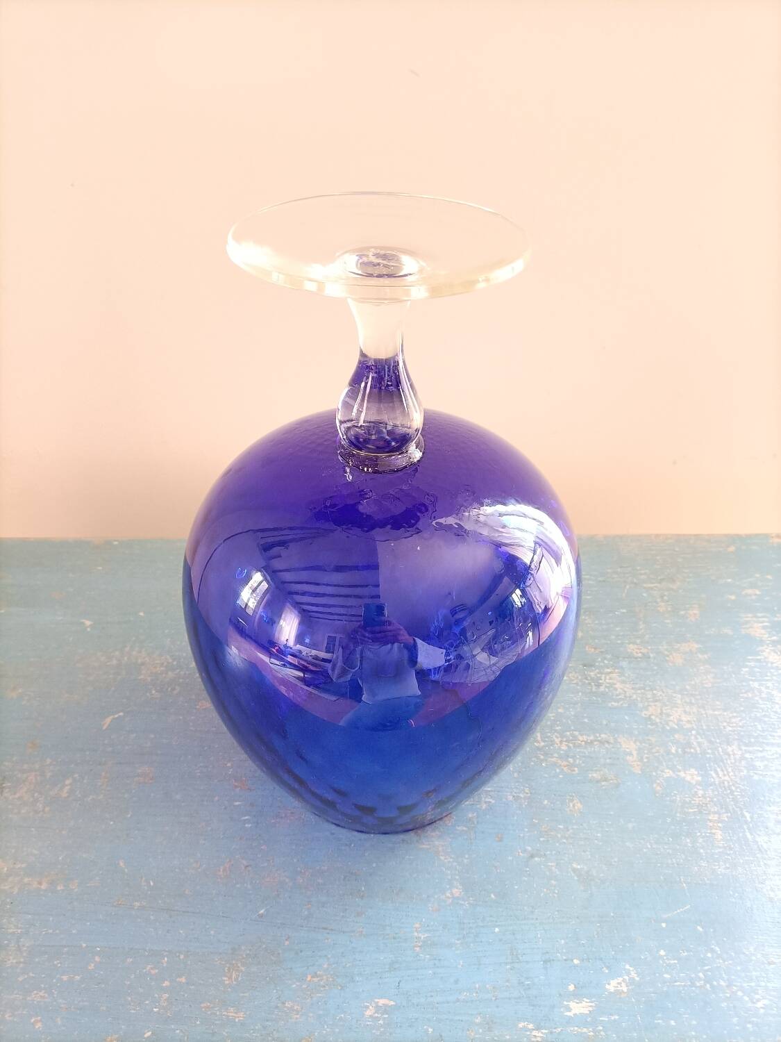 Très grand verre / vase Empoli Bleu