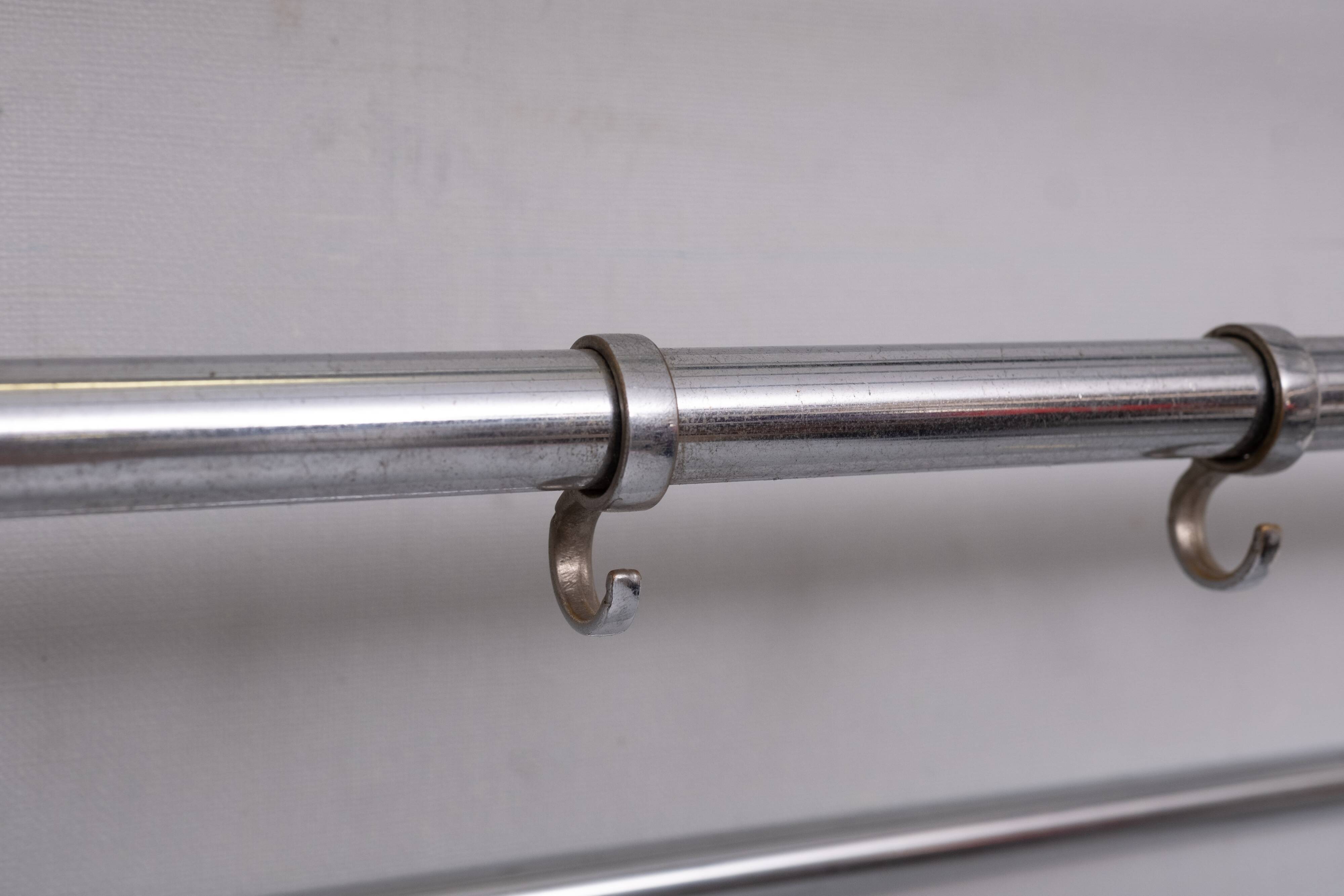 Art Deco Chrome wall Coat Rack Holland 1930s