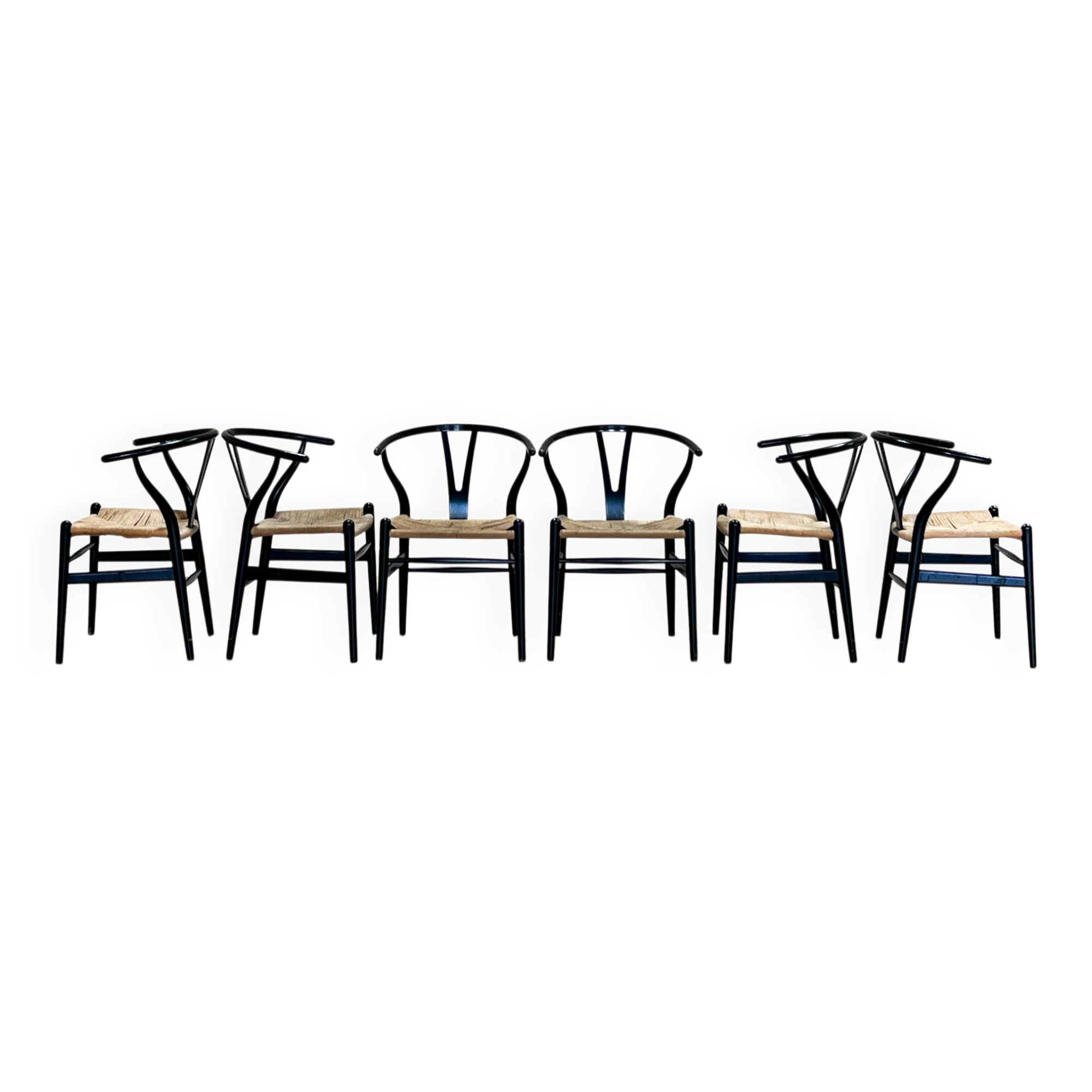 Set of 6 Hans J. Wegner Wishbone Chairs by Carl Hansen & Søn, Denmark, 2007