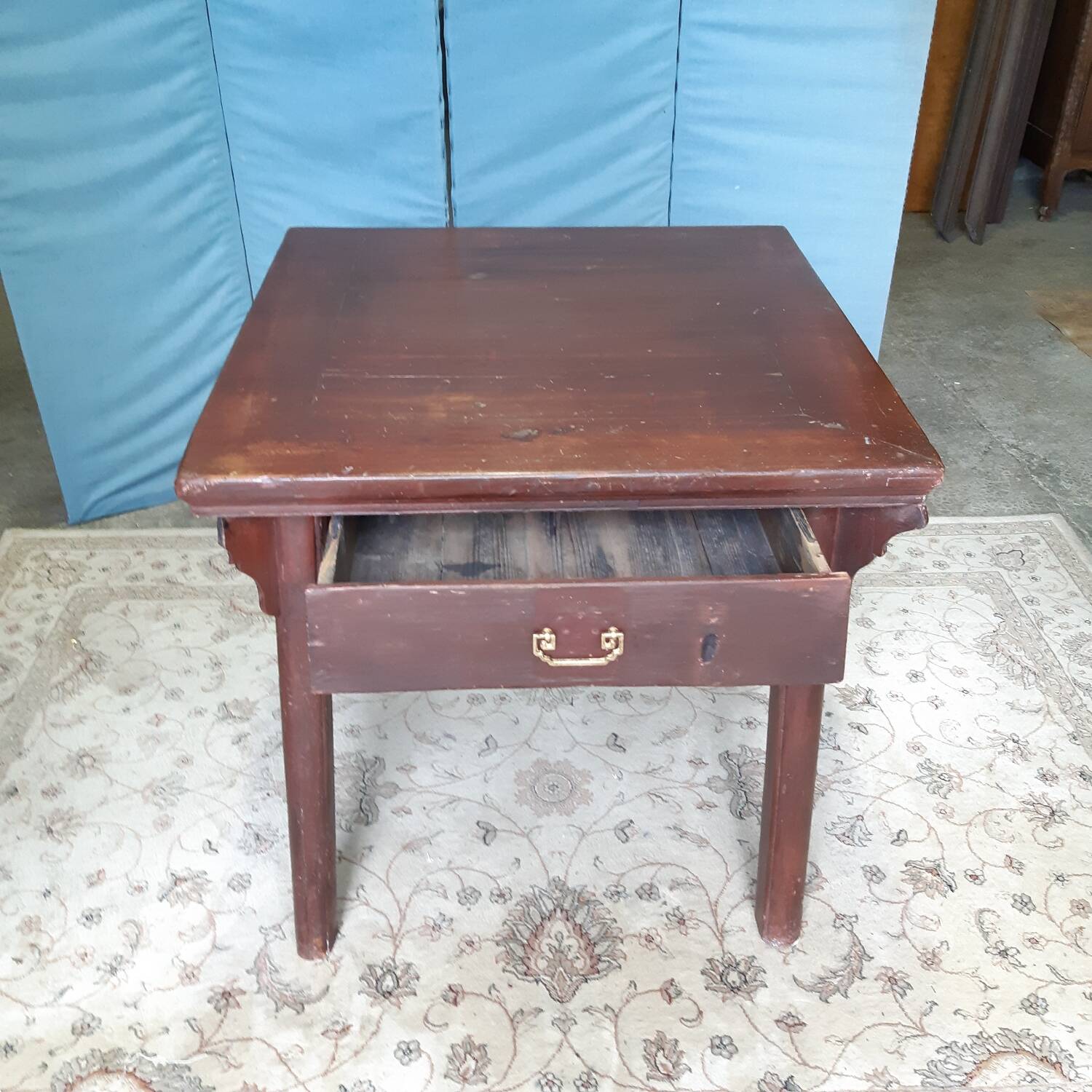 Red lacquered Asian table