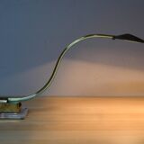 Mid Century Modern Lucite Serpent Table Lamp Cobra Brass