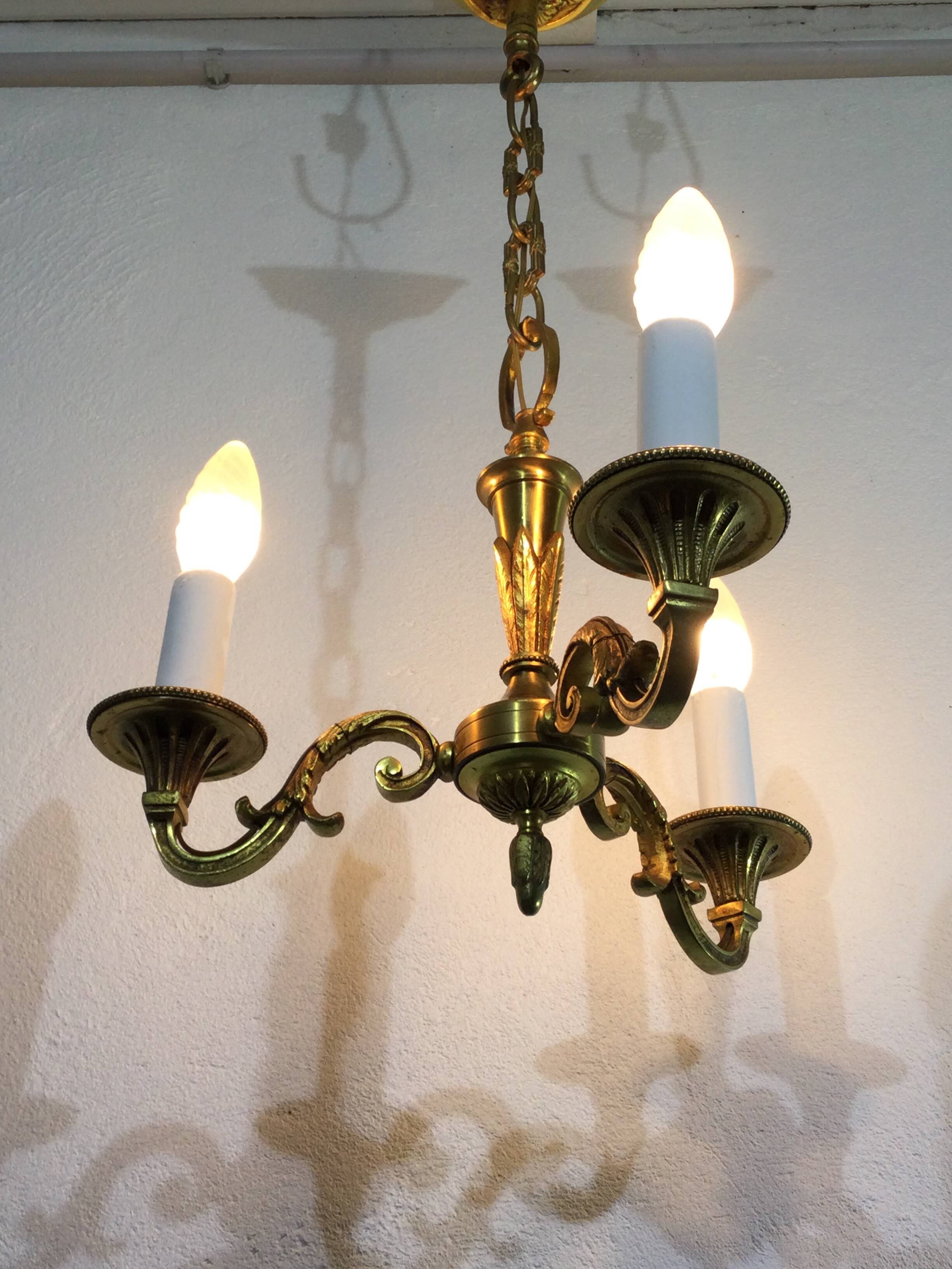 Lustre 3 lumières en bronze