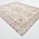 Soft Beige Floral Vintage Rug, One of a Kind Vintage Rug, 277x354 Cm