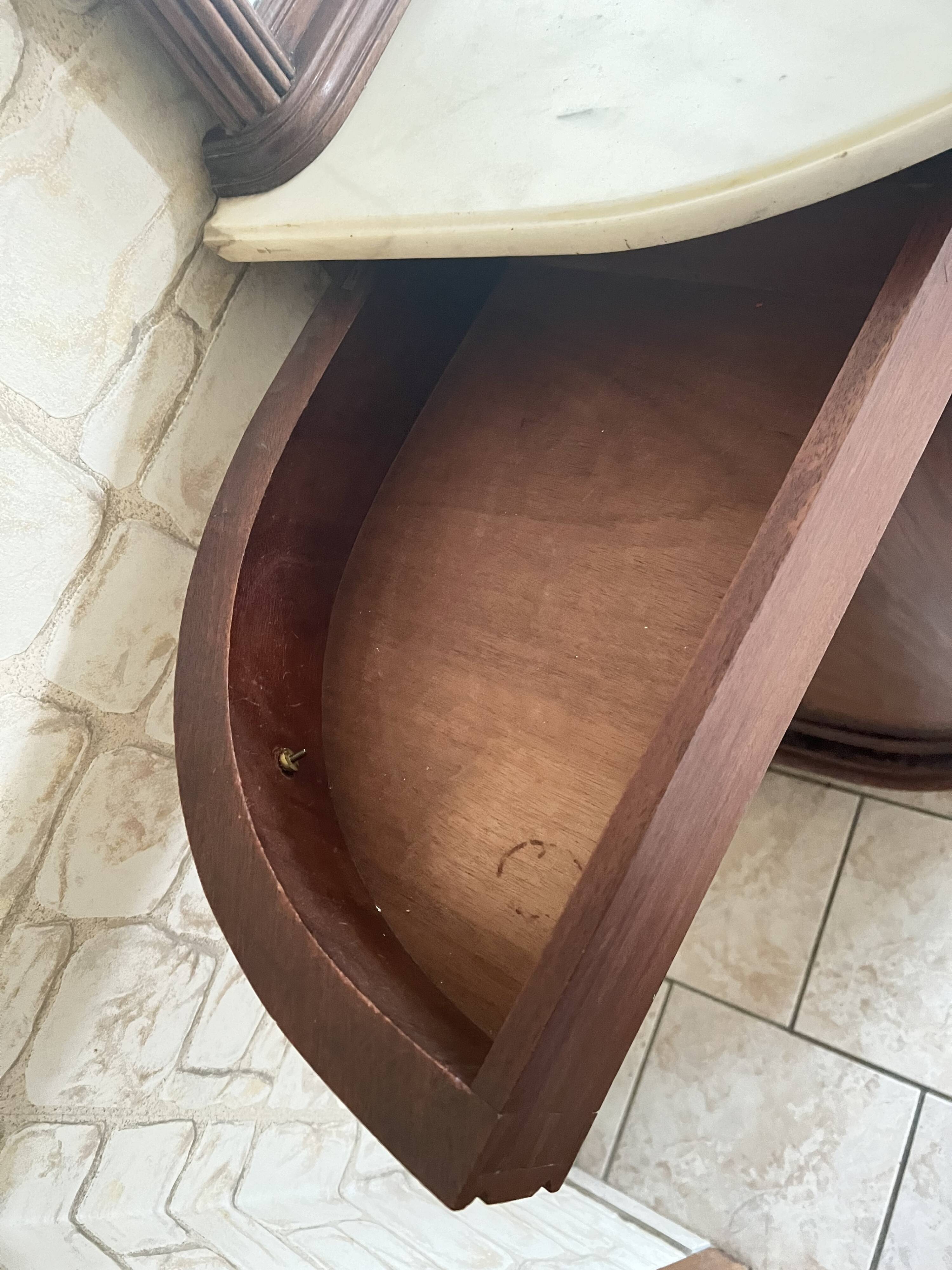 Grand meuble vintage en bois style marquetterie