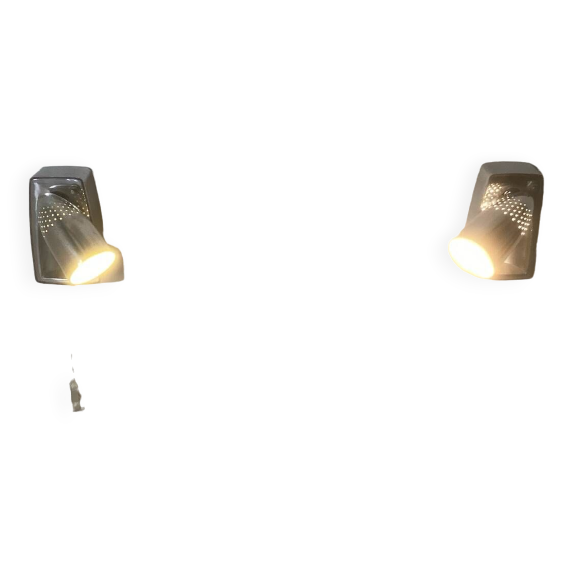 2 appliques murales industrielles aluminium design 1960