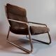 Pixi armchair by Gillis Lundgren for IKEA in chrome and brown velvet, 1974