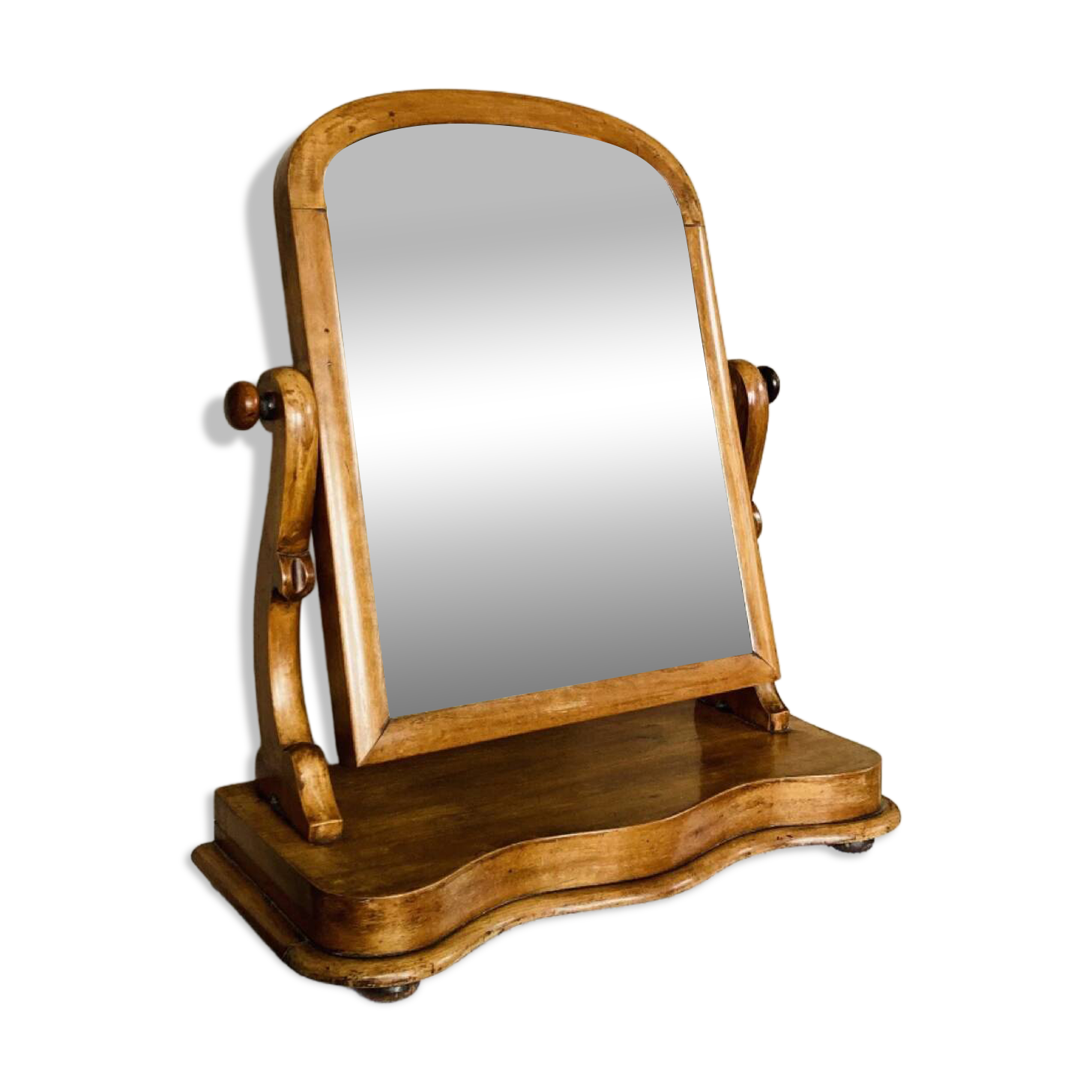 Coiffeuse de table barbière psyché Louis Philippe en noyer époque XIXe