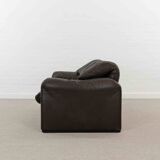 Brown leather 2-seater sofa Cassina Maralunga by Vico Magistretti