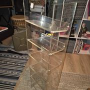 Vintage CD furniture in plexiglass, 1980s David Lange style record holder.