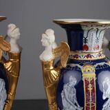 Pair Empire Porcelain Vases by August & Conrad Bauscher, Germany ca. 1900