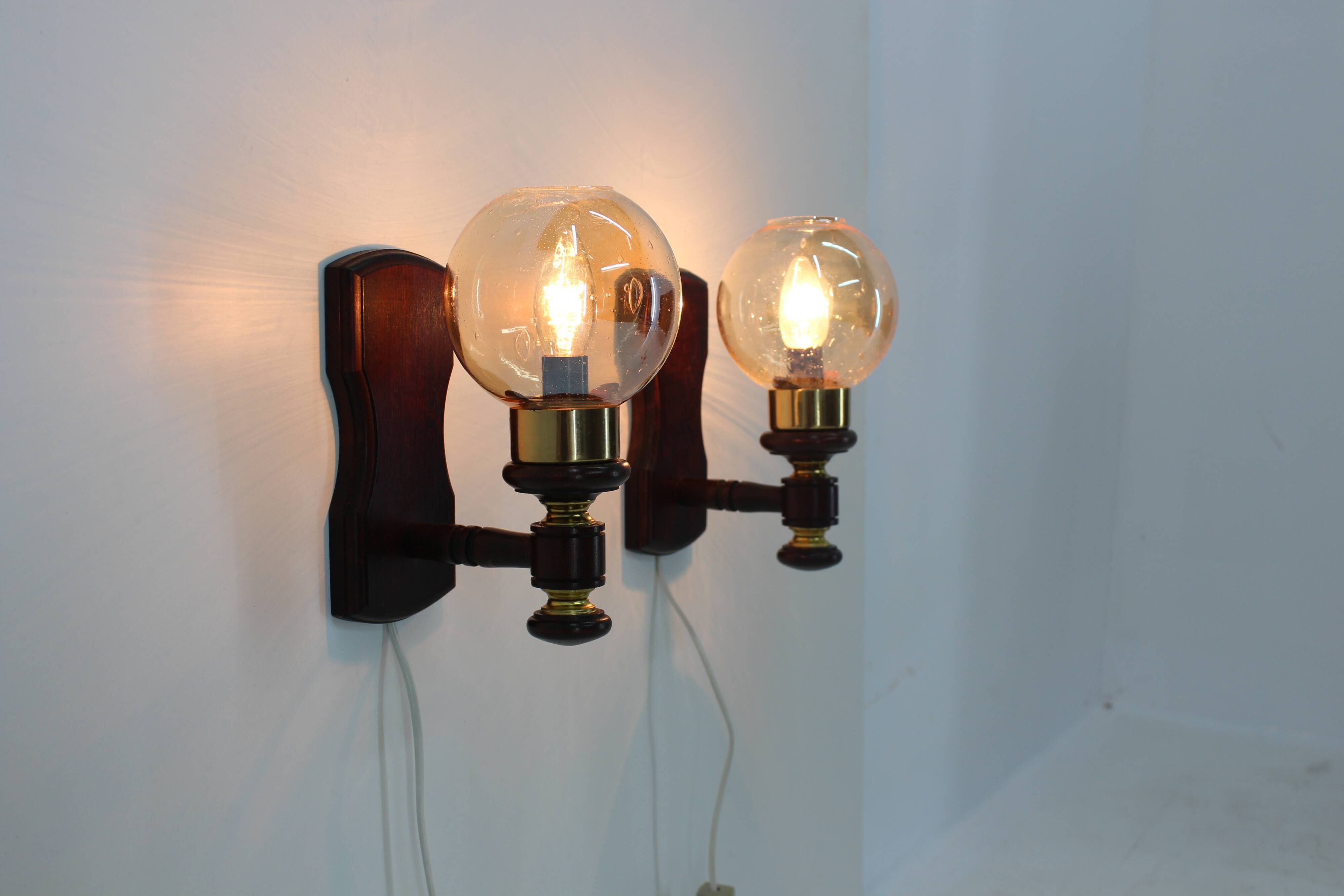 Pair of wall lamps Pokrok Žilina 1970
