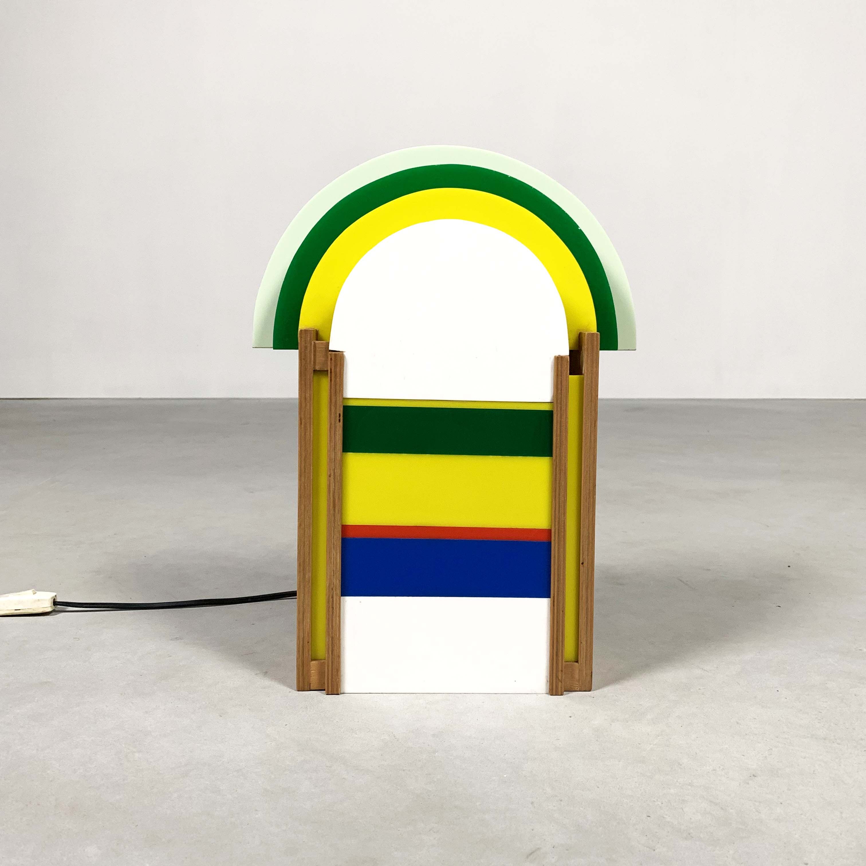 Wood and plastic retro lamp, 1970