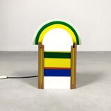 Lampe retro en bois et plastique, 1970