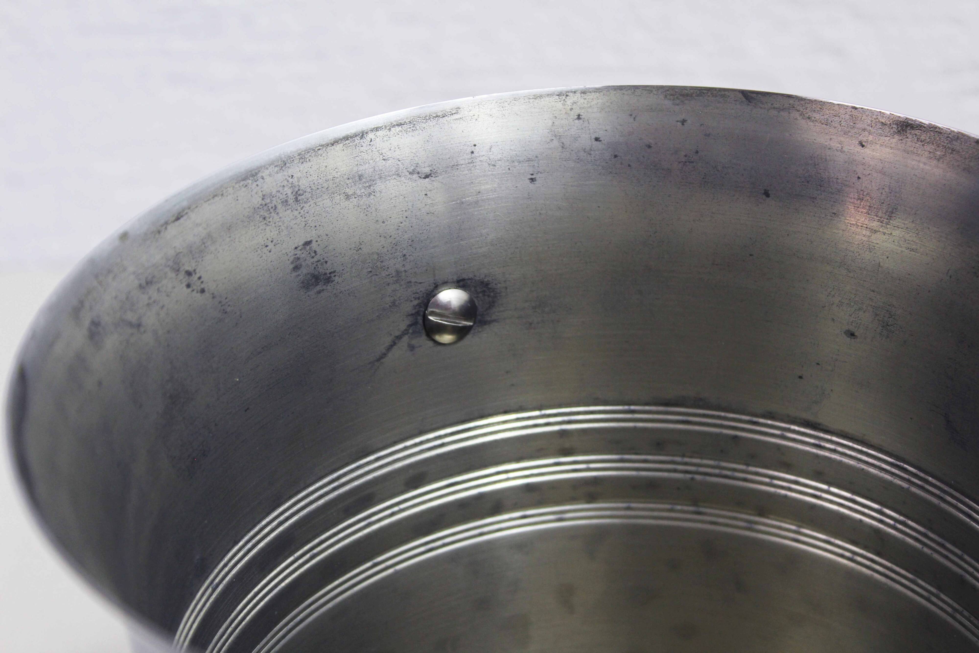 Stainless steel champagne bucket, France 1980