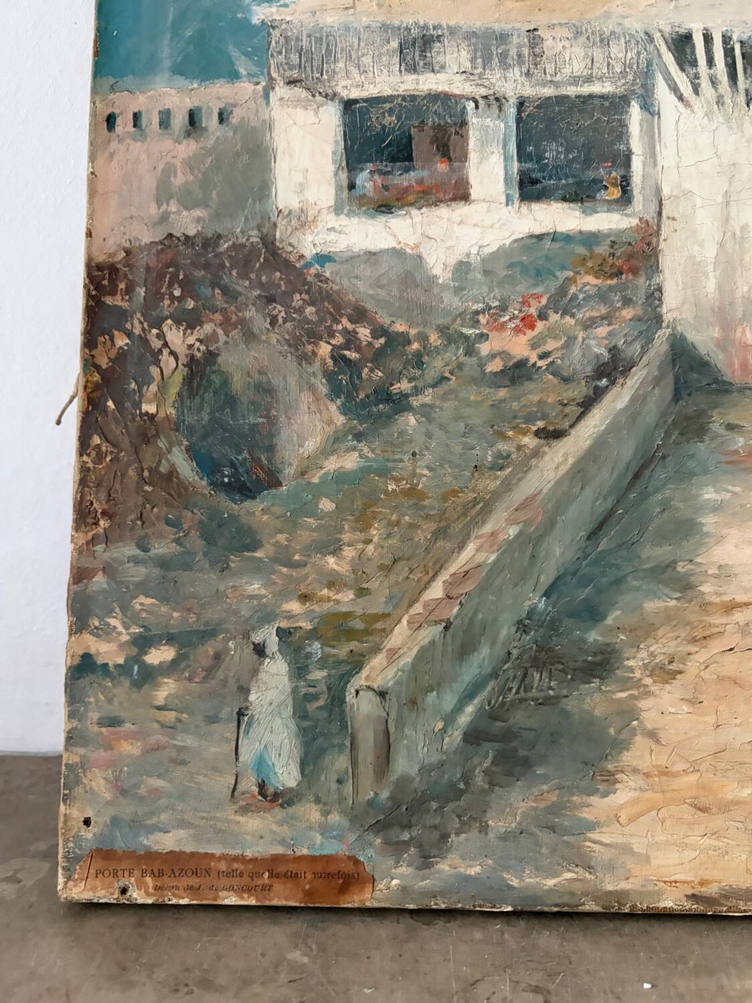 Porte Bab-Azoun, Alger, huile sur toile signé