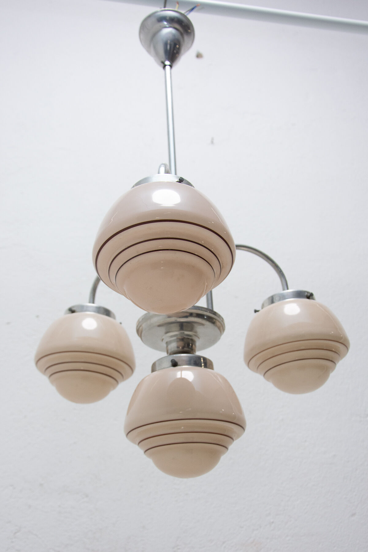 Lustre Art déco à trois bras, années 1930