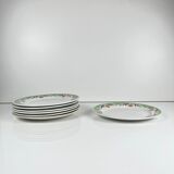 7 assiettes à dessert Sarreguemines "Maroussia", début XXe