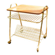Vinyl service in gilded metal, with wooden top