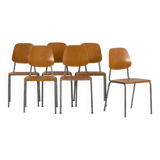 6 chaises de style industriel, vers 1950