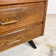 Vintage oak shop jewellery display counter with drawers