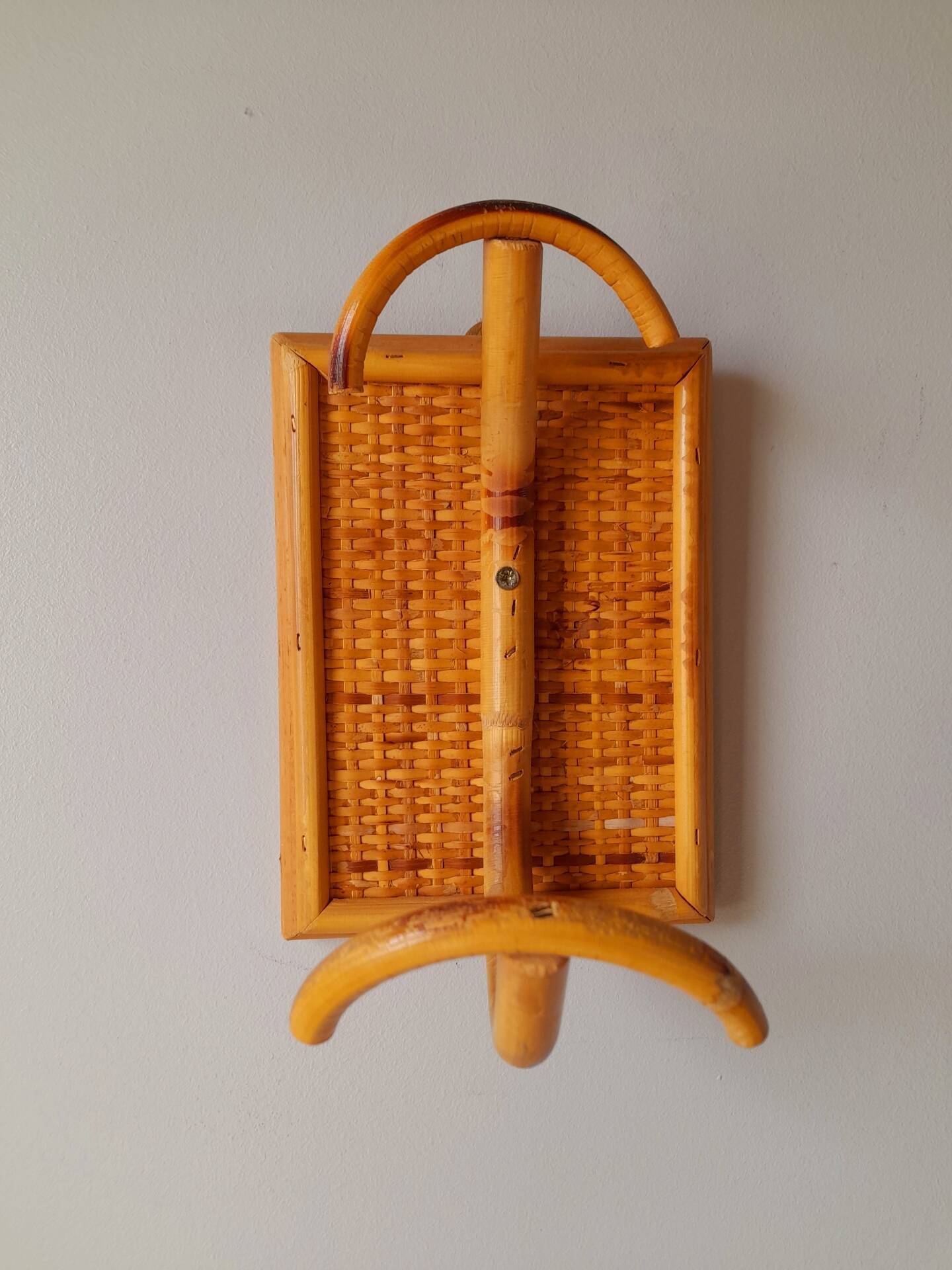 1960s rattan wall hooks
