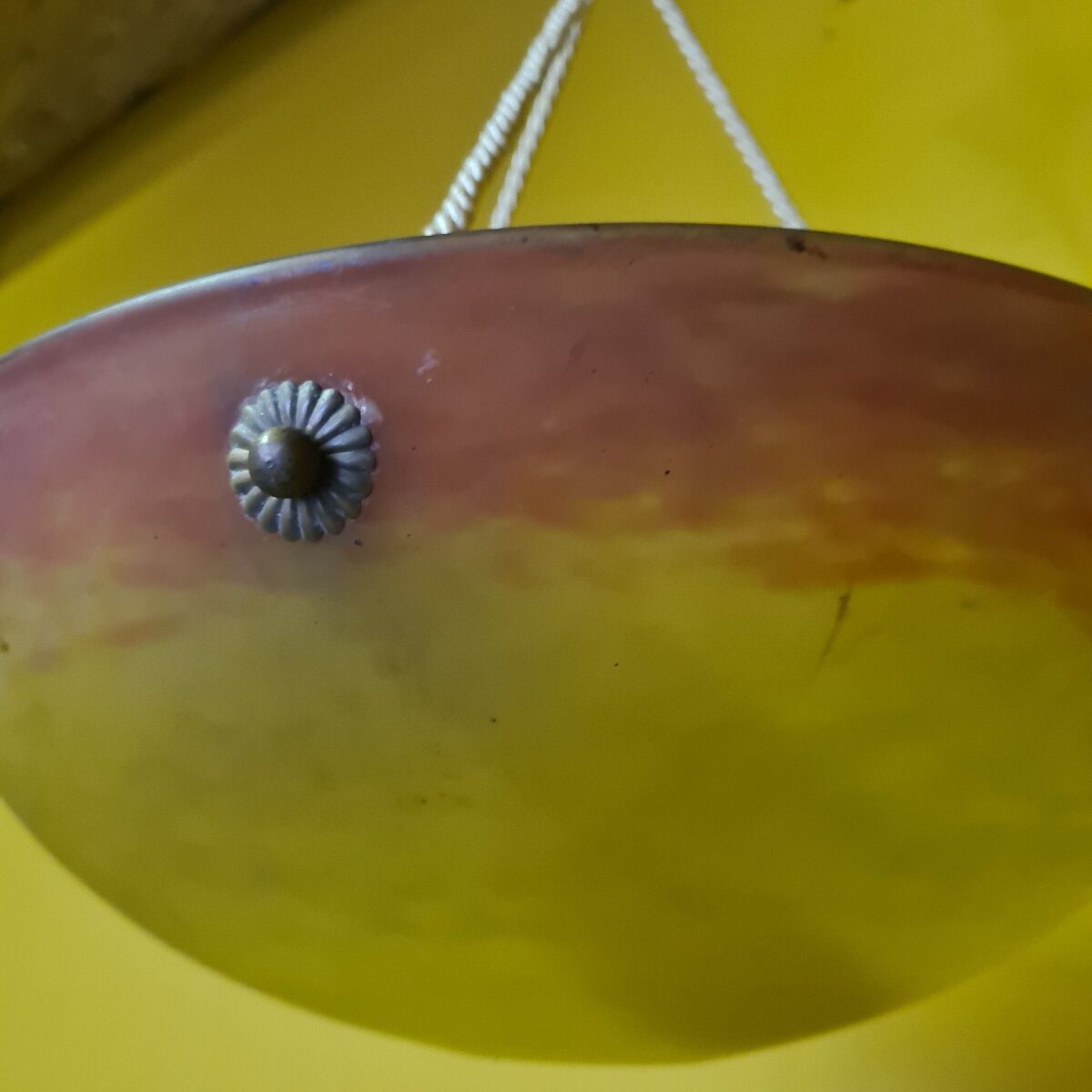 French pate verre hanging light from the 1910s 1920s