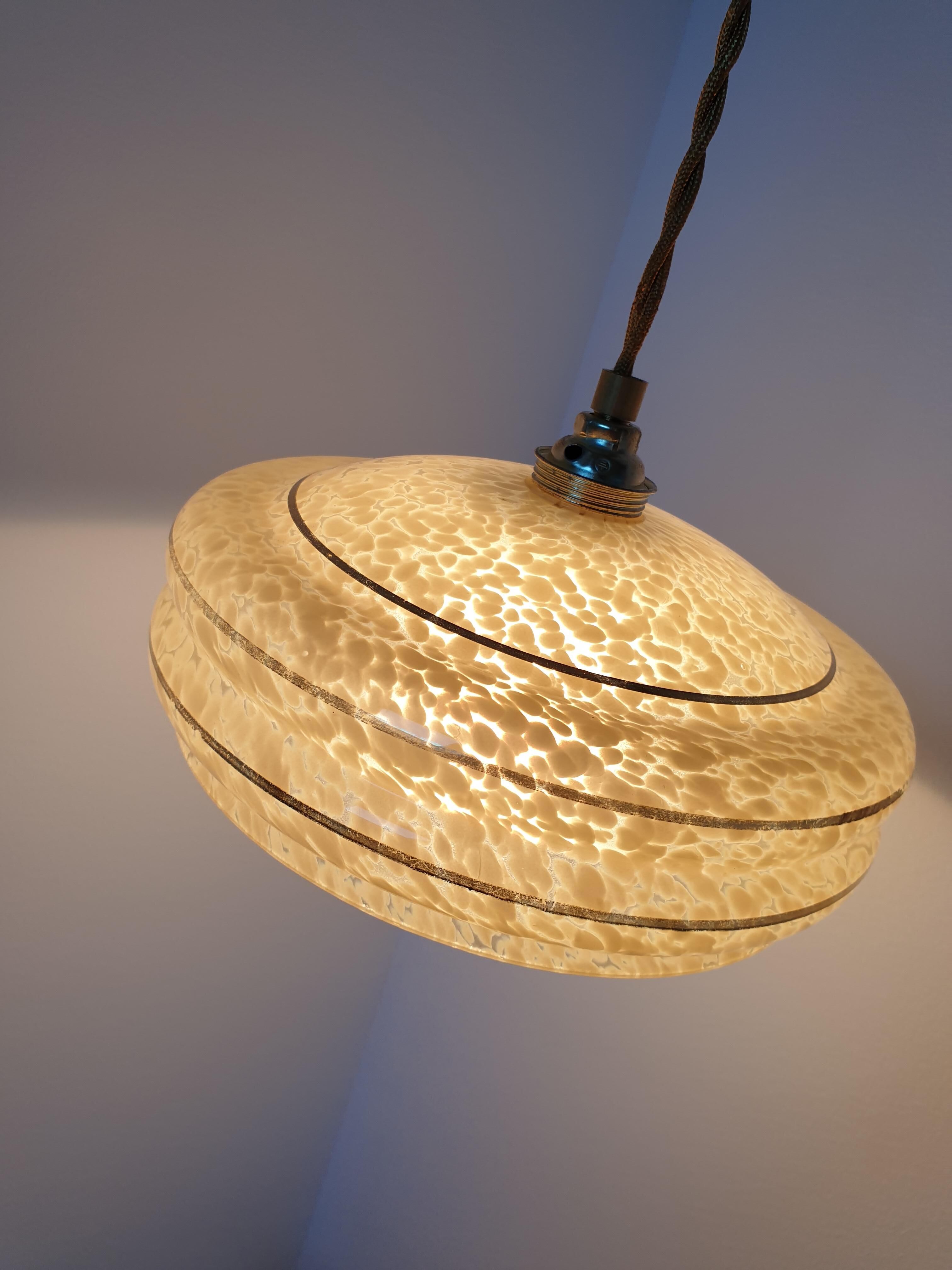 Yellow Clichy glass suspension