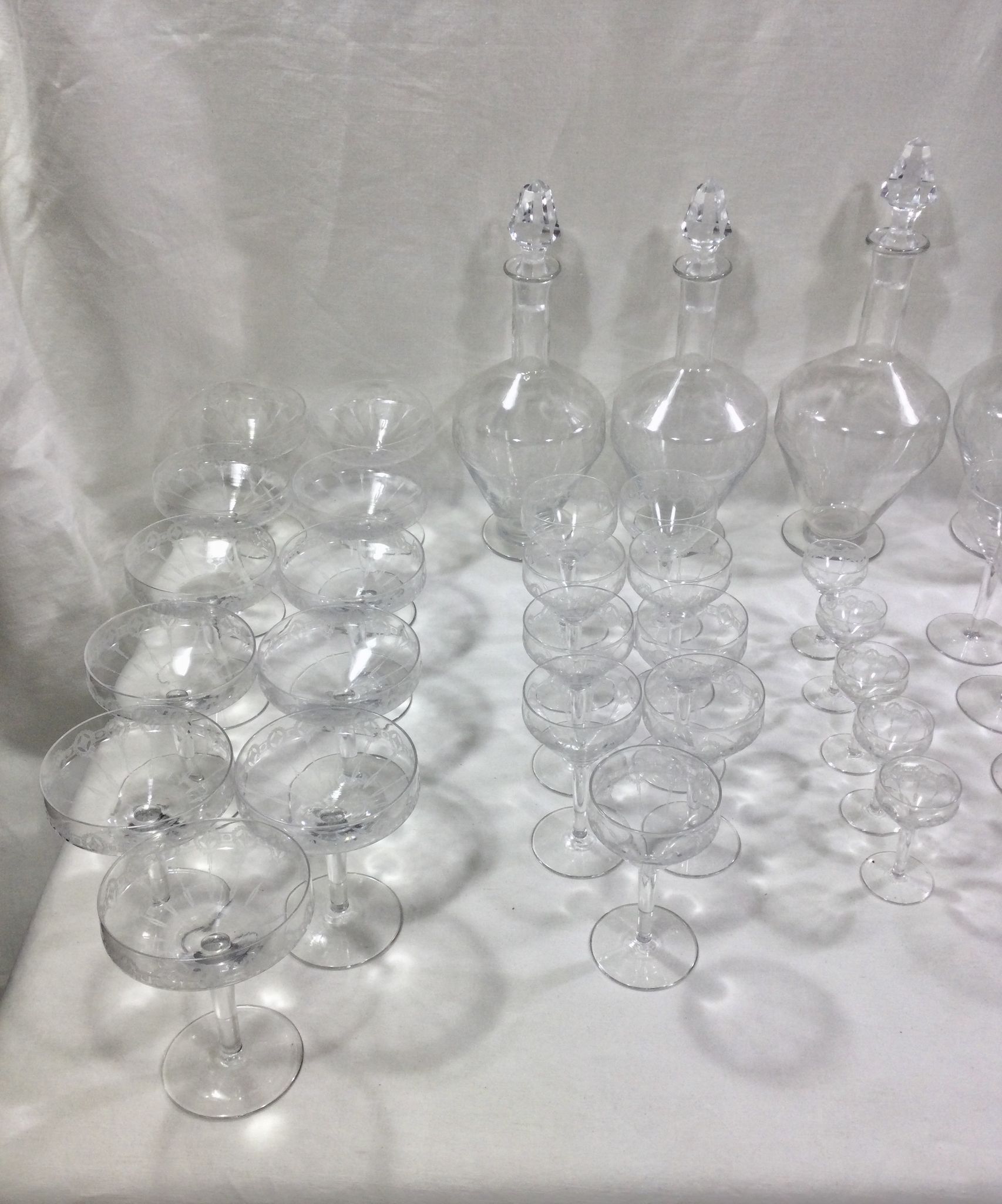 Art deco crystal glass service