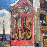 Oil on panel by René Marie (1890-1972). Montmartre