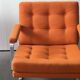 Pair of Karl Erik Ekselius armchair, in orange and chrome Kadrat fabric