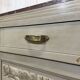 Art Deco sideboard in walnut, oak and marble top.