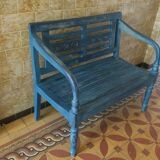 Mid century distressed painted garden bench