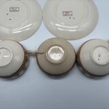 3 cups and saucers, Sarreguemines, Derby model, ironstone, early 20th century