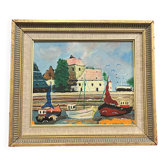 Pierre Lassale (born in 1939) "The Lieutenancy in Honfleur" oil on panel