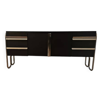 Vintage Bauhaus style metal sideboard from the 1970s