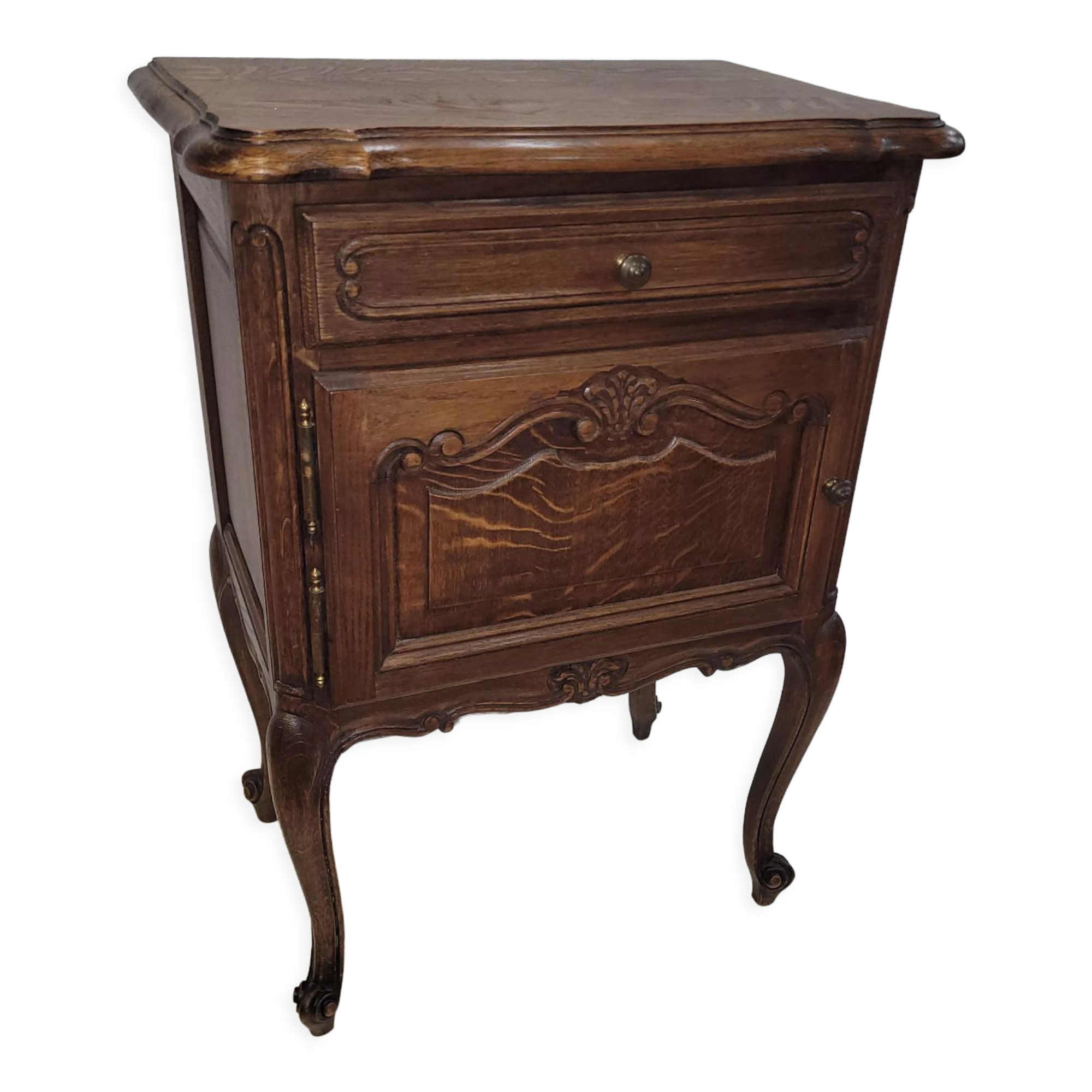 Louis XV style oak bedside table