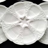 6 Porcelain oyster plates CNP Compagnie Nationale de Porcelaine