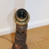 Large African art tower lamp base unique piece