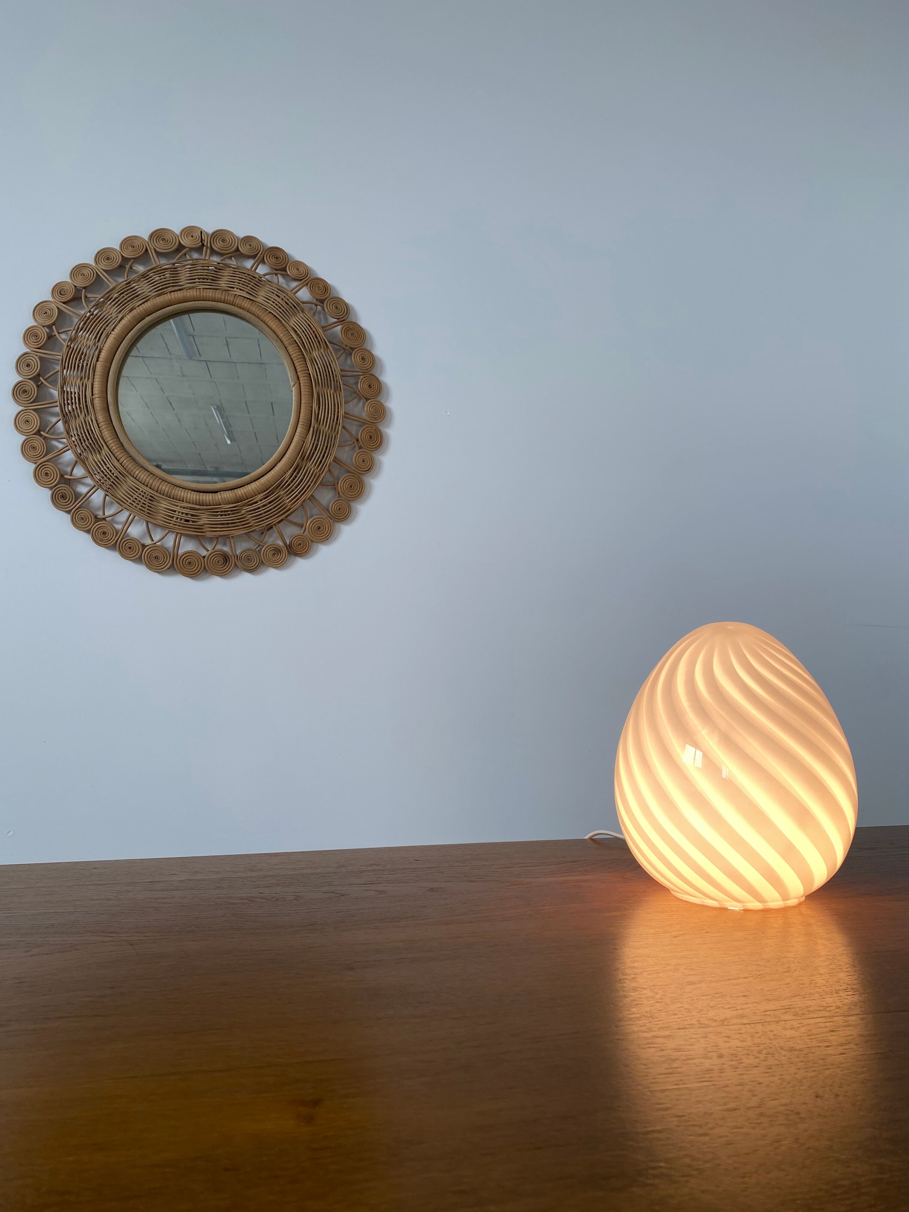 Lamp mini egg vintage glass of MURANO ITALY 1970