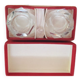 Saliere and pepper in Baccarat crystal with its box