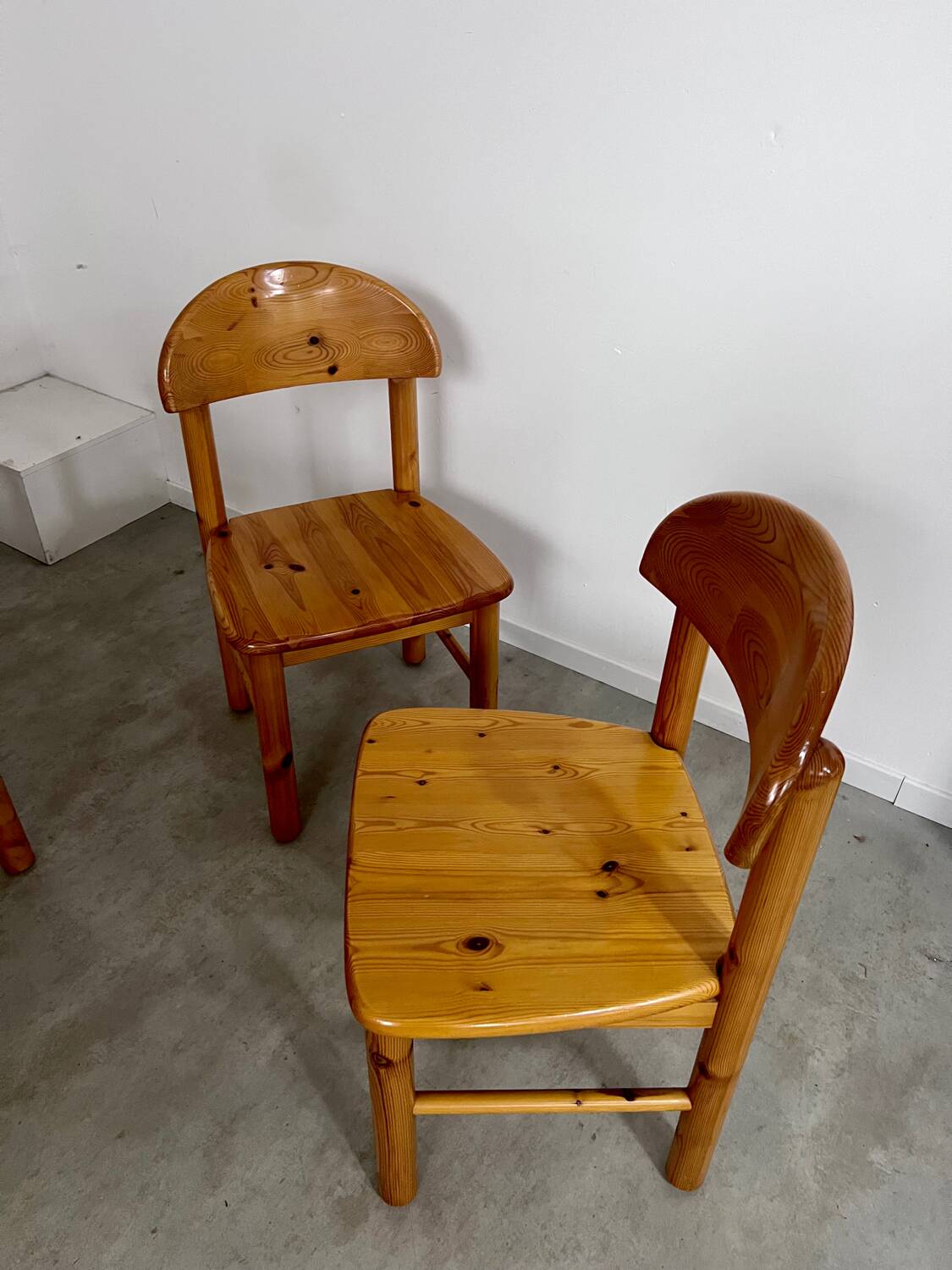 6 old Scandinavian chairs from the 70s solid wood design Reiner Daumiller in solid pine